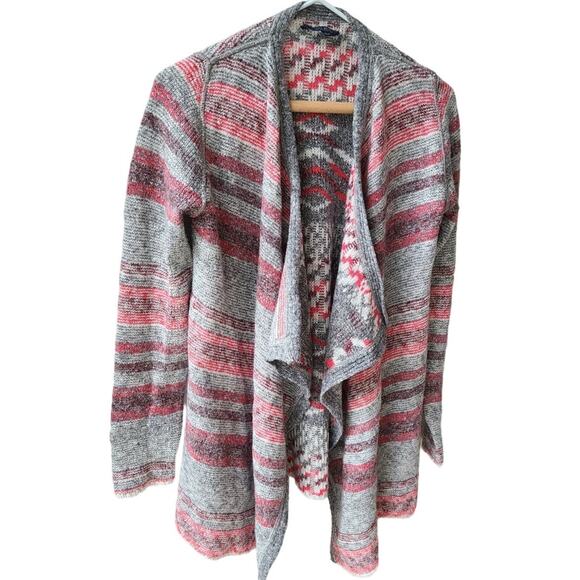 Lucky Brand NEW Cascade Collarless Waterfall Cardigan Duster Sweater Gray Small - Picture 1 of 6
